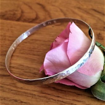 handmade silver bangle made in workshop aldington