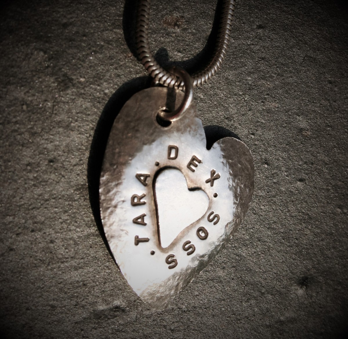 personalised silver pendant