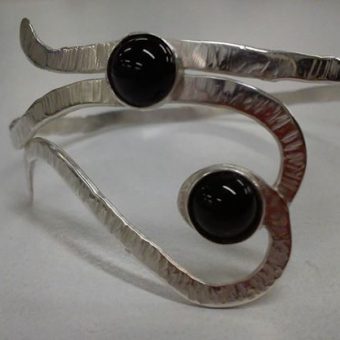 silversmithing course gem setting bangle